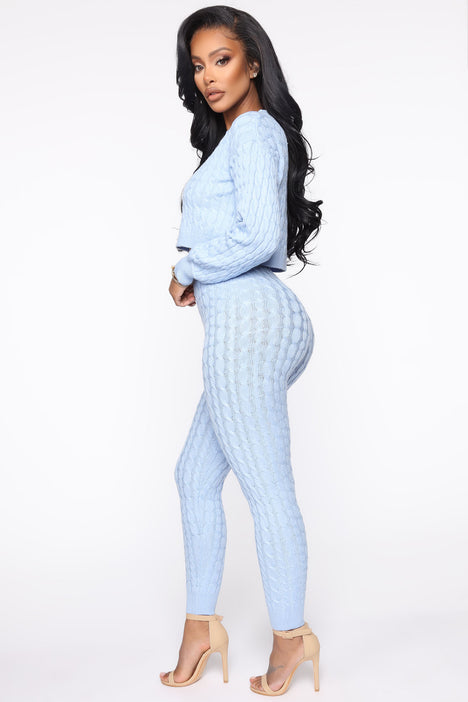 Sweater Sweetie Pant Set - Light Blue, Fashion Nova, Matching Sets