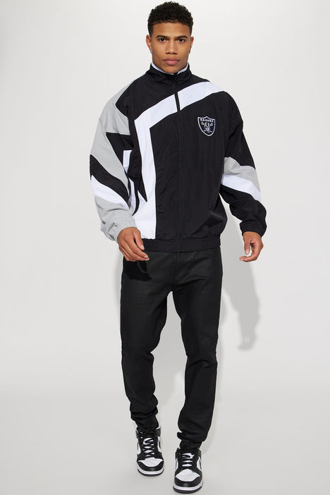 LAS VEGAS RAIDERS JACKET MENS BLACK-GREY NFL BRAND