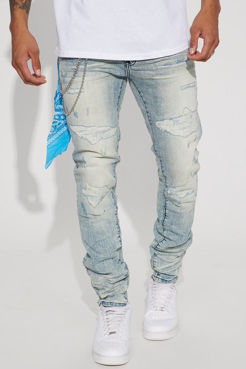 Rolling With It Stacked Skinny Jeans - Vintage Blue Wash | Fashion Nova ...