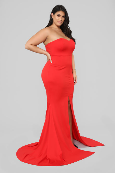 Fashion Nova Plus Size 16 Red Mermaid Dress on Queenly