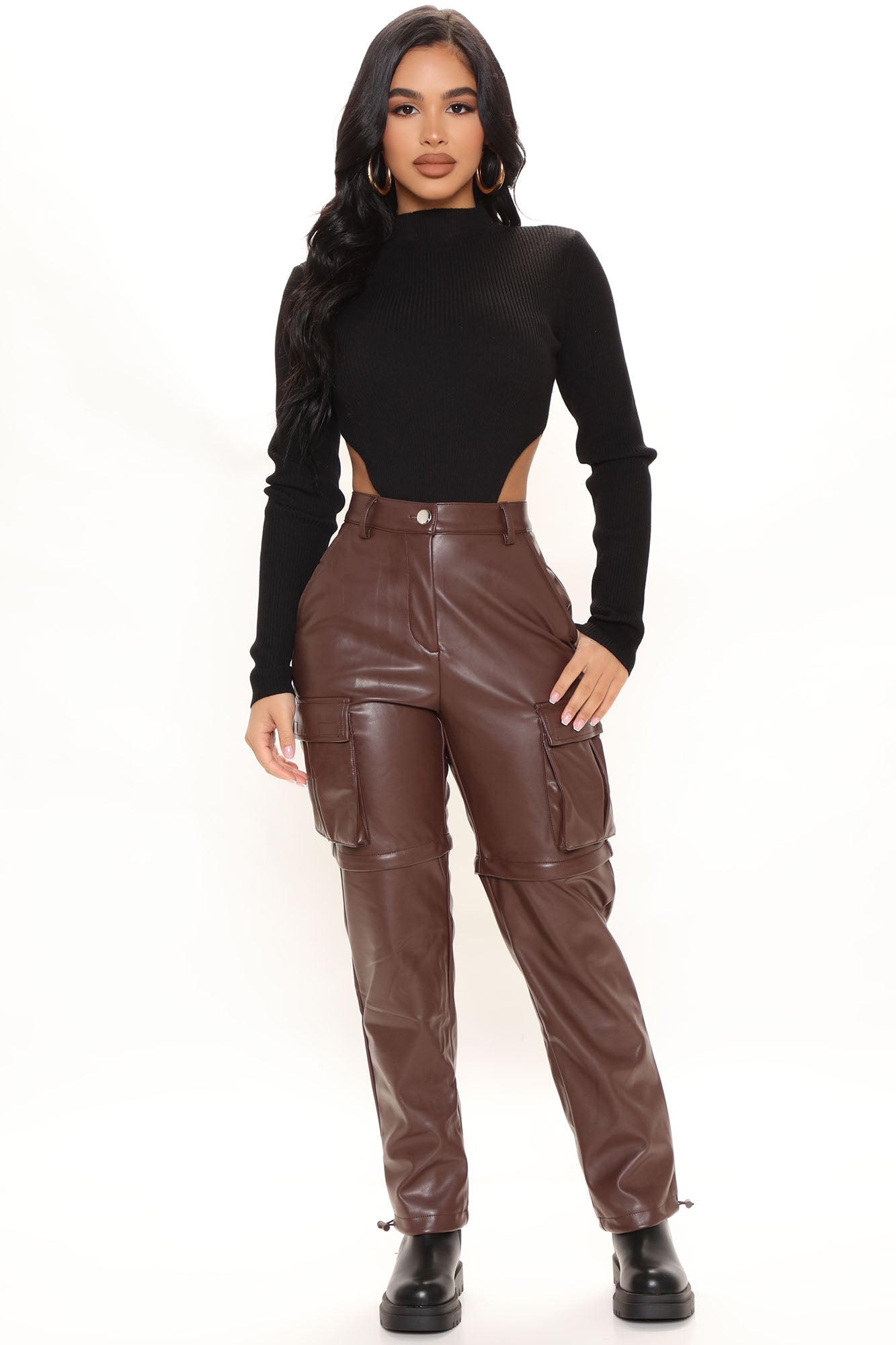 Bring The Action Faux Leather Pant - Black