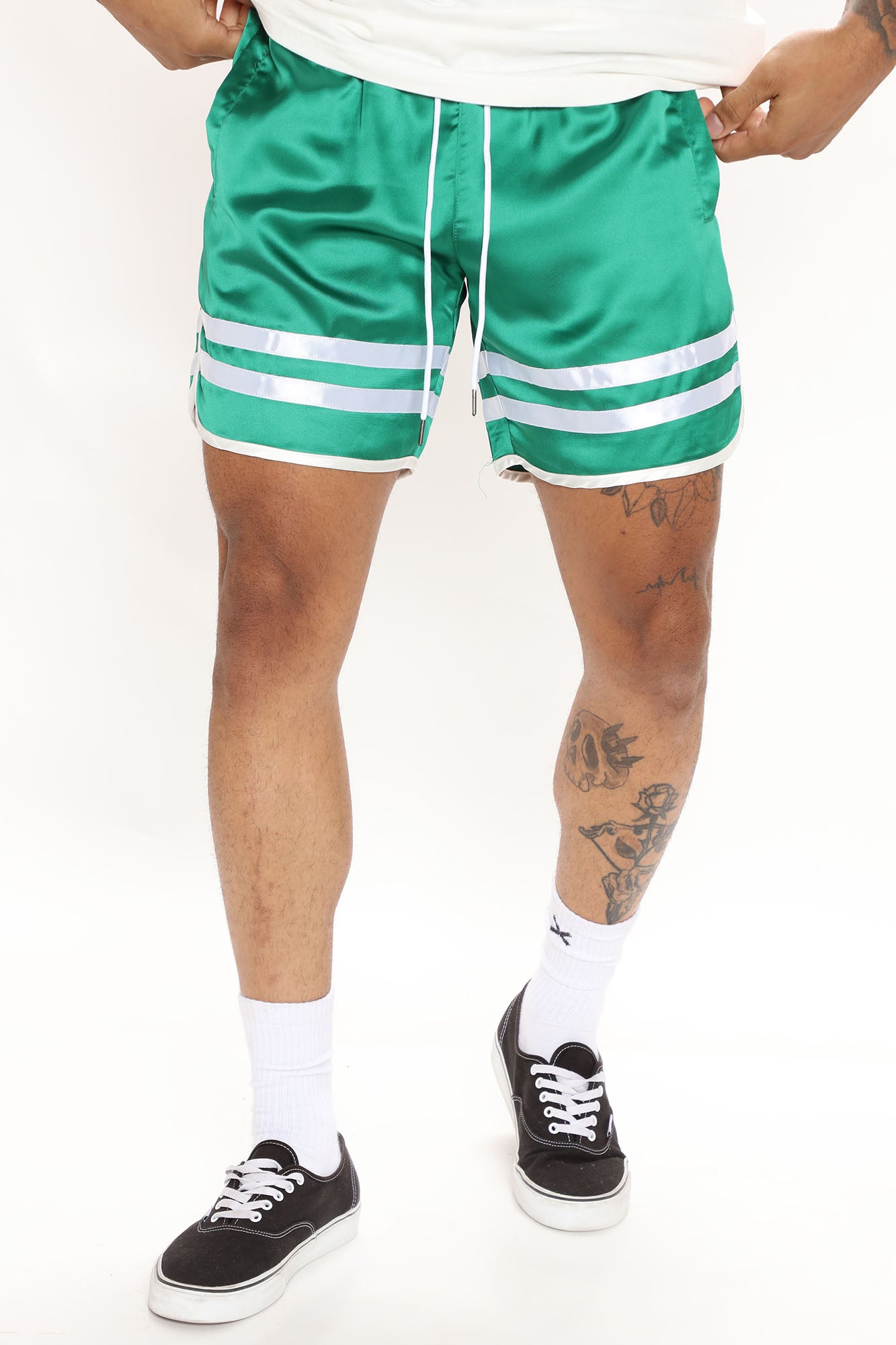 Satin shorts Green