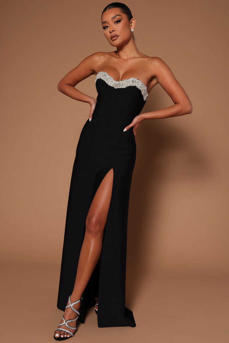 Mira Embellished Maxi Dress - Black | Fashion Nova, Luxe | Fashion Nova