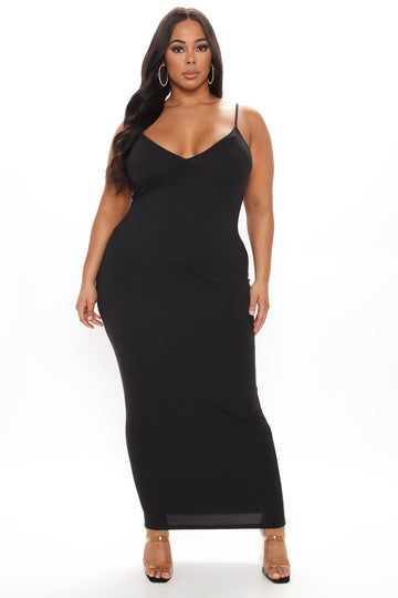 Laurel Backless Maxi Dress - Black