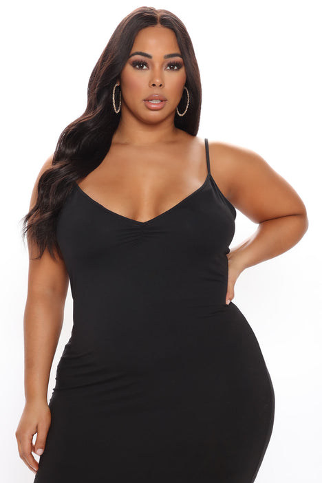 Feel Your Best Ruched Maxi Dress - Black