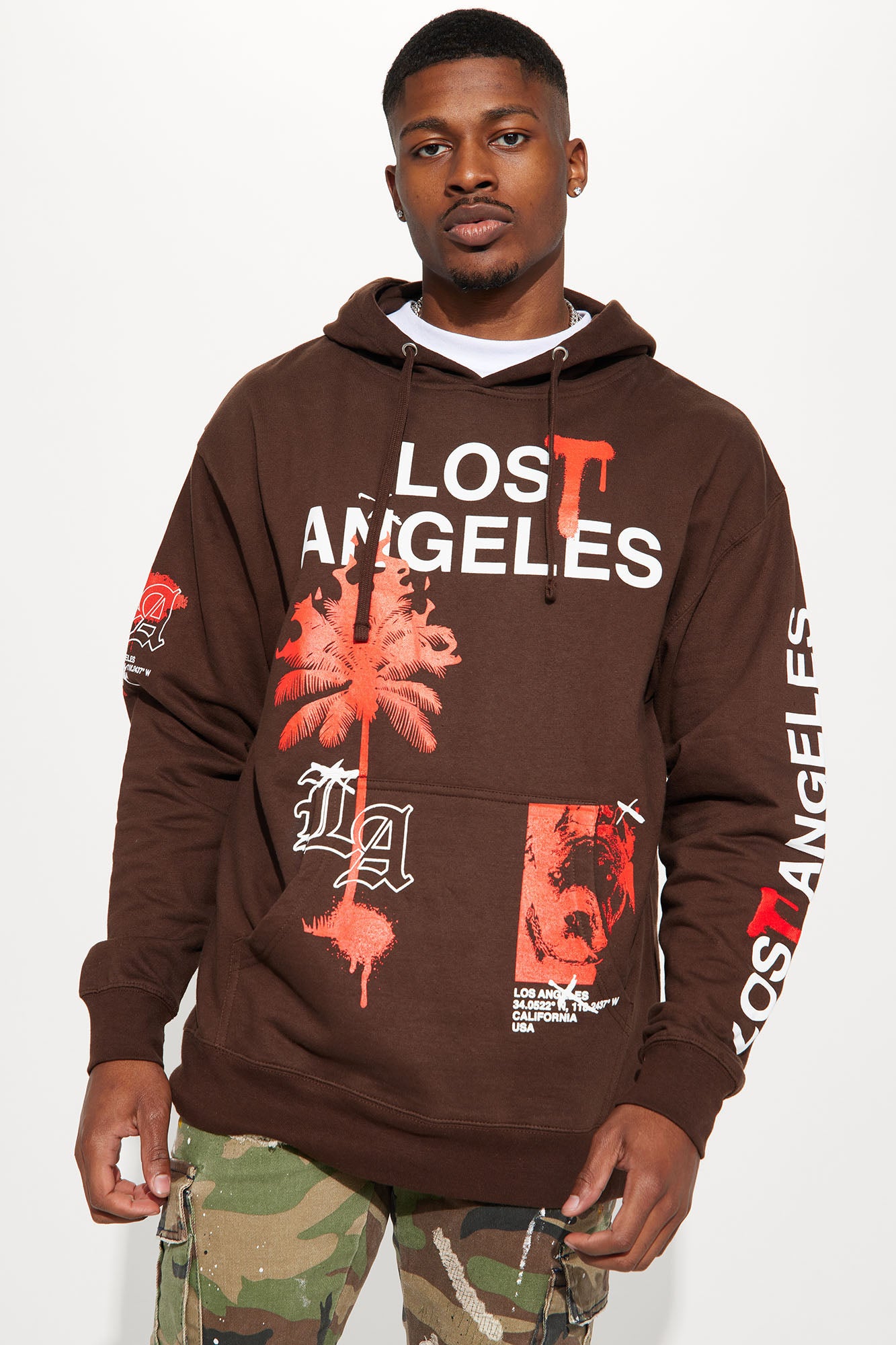 Lost Angeles Hoodie - Brown  Fashion Nova, Mens Graphic Tees