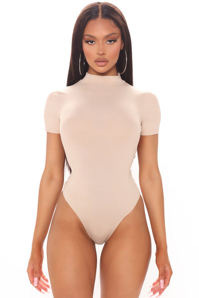 Kolbi V-Neck Bodysuit - Taupe - Eleven Oaks Boutique