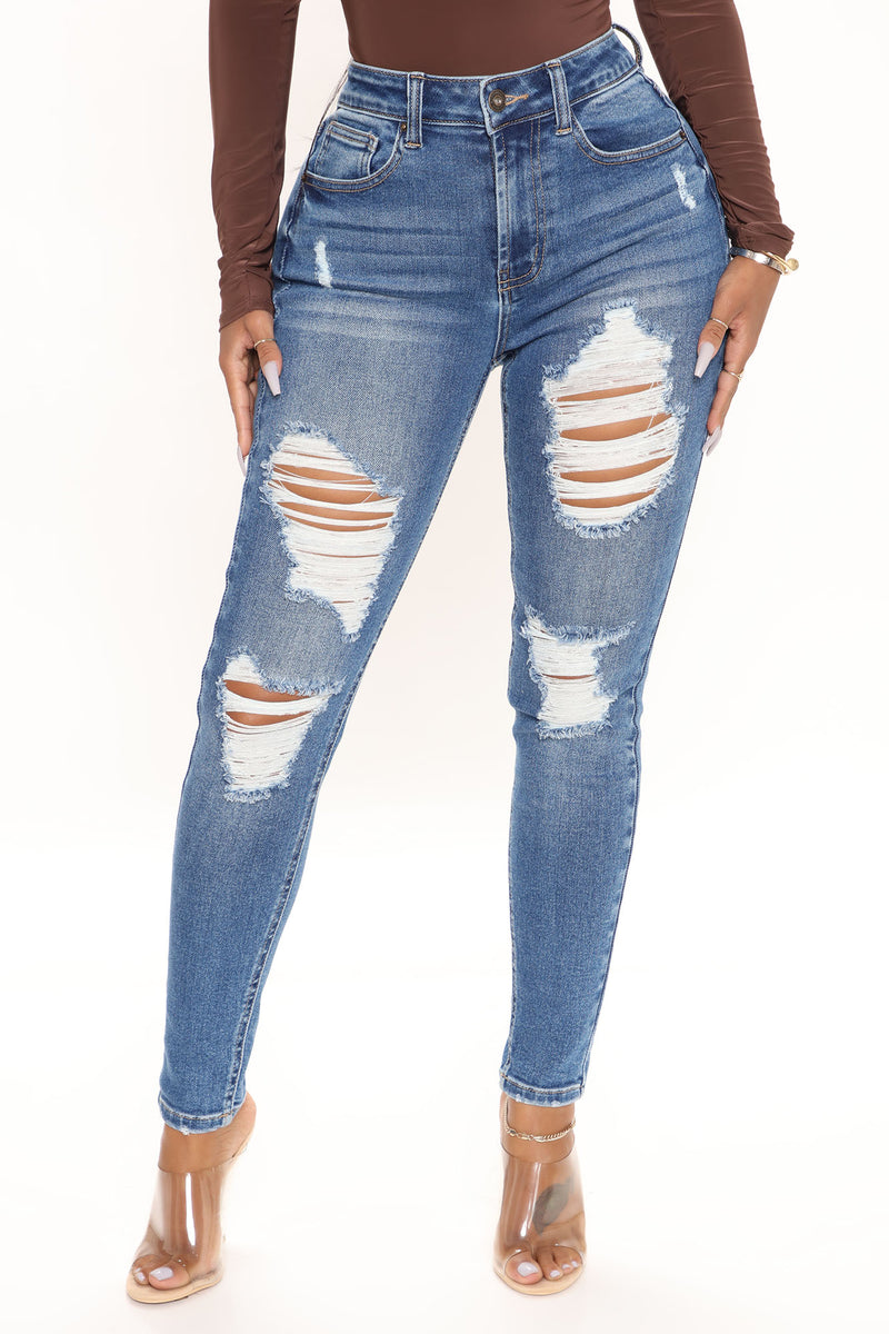 Knew You Were Trouble Ripped Skinny Jeans - Medium Blue Wash | Fashion ...