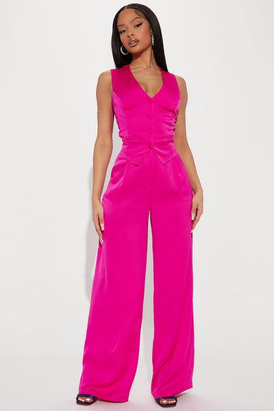 CEO In Charge Pant Suit - Fuchsia