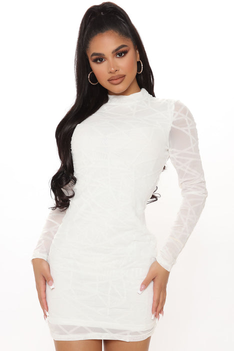 Fashion nova sale white mesh dress