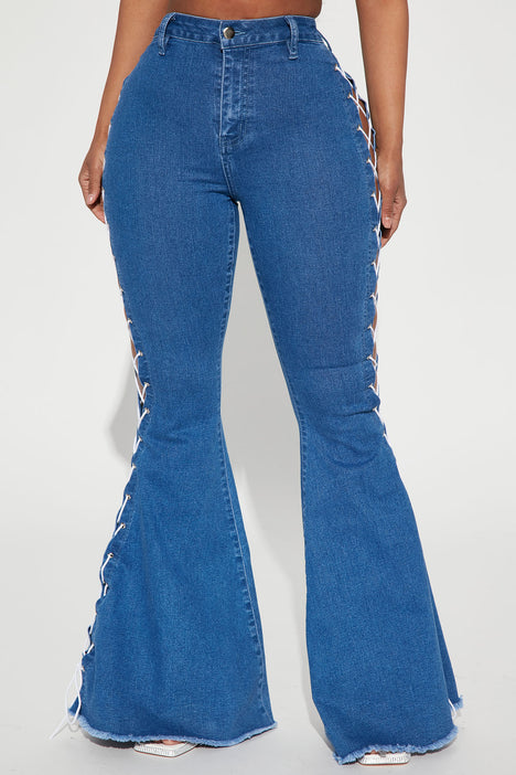 Dreaming Of It Cargo Flare Jeans - Dark Wash