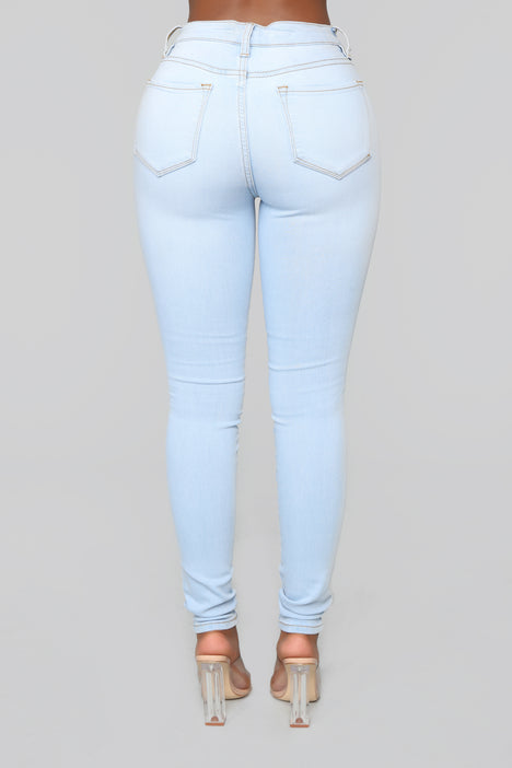 Classic Mid Rise Skinny Jeans - Light Blue Wash