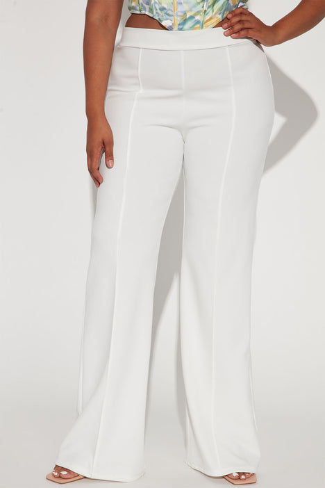 Victoria High Waisted Dress Pants - White  High waisted dress pants,  Flattering outfits, Swimsuits for curves