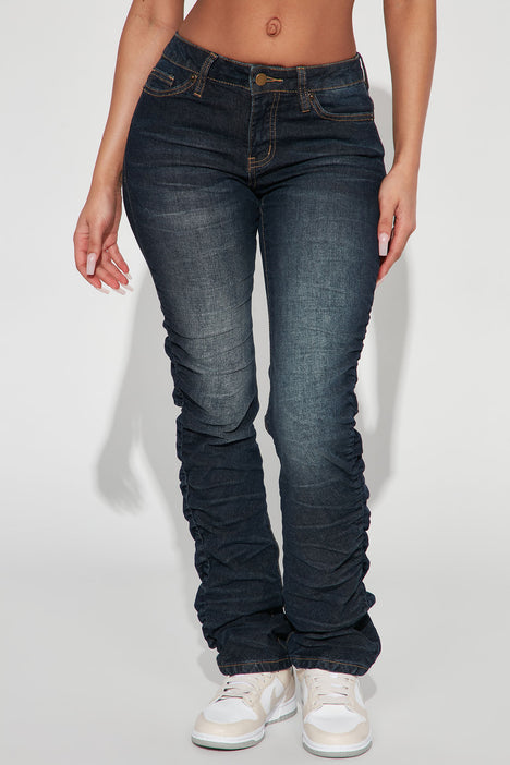 Willow Stacked Stretch Straight Leg Jeans - Dark Wash, Fashion Nova, Jeans