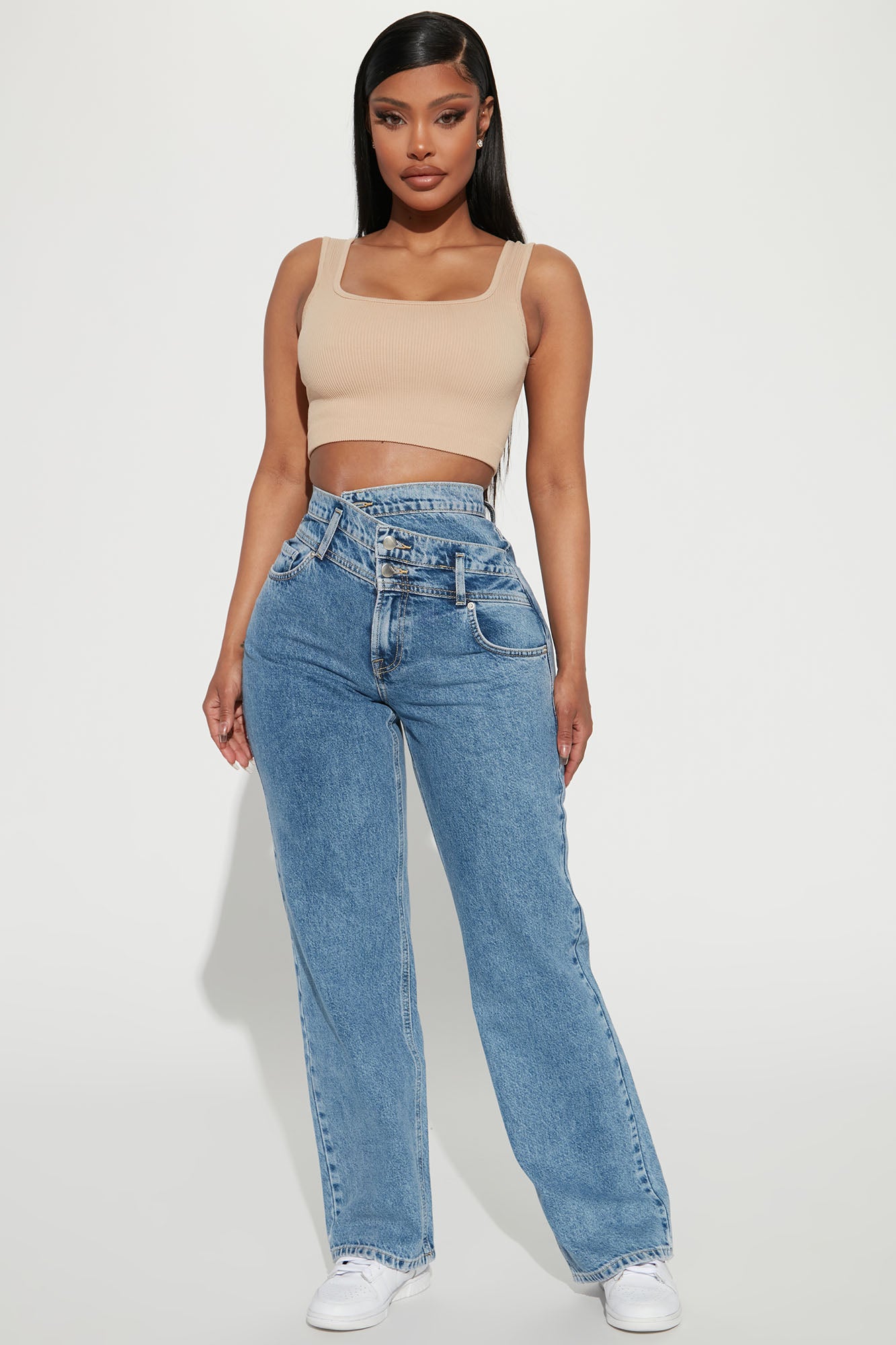 To The Extreme Crossover Straight Leg Jean - Medium Wash