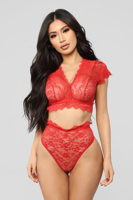  Lingerie Set Women Sexy Bra And Panty Set Lingerie Set For Women  2 Piece Bralette And Panty Set (Red, S): Clothing, Shoes & Jewelry