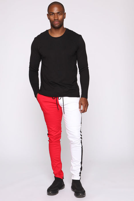 Boys Red Drawstring Jogger Bottoms