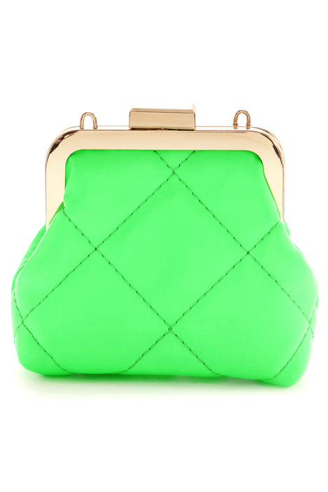 River Island Neon Quilted Clutch Bag in Green | Lyst
