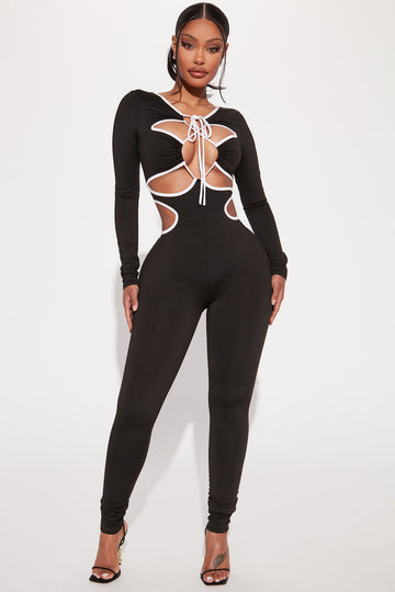 Alora Mesh Jumpsuit - Black, Fashion Nova, Jumpsuits