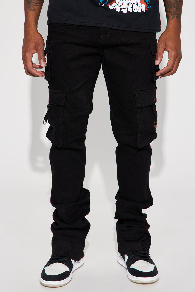 With Me Cargo Stacked Skinny Flare Jeans - Black | Fashion Nova, Mens ...