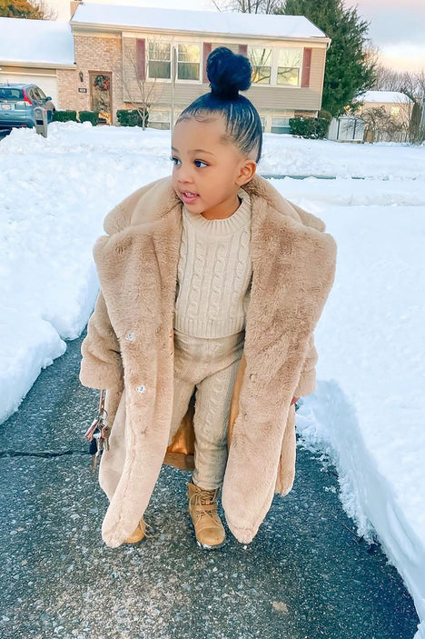 Taupe Faux Fur Teddy Coat