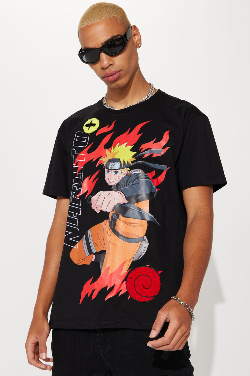 Naruto Flaming Daggers Short Sleeve Tee - Black | Fashion Nova, Mens ...