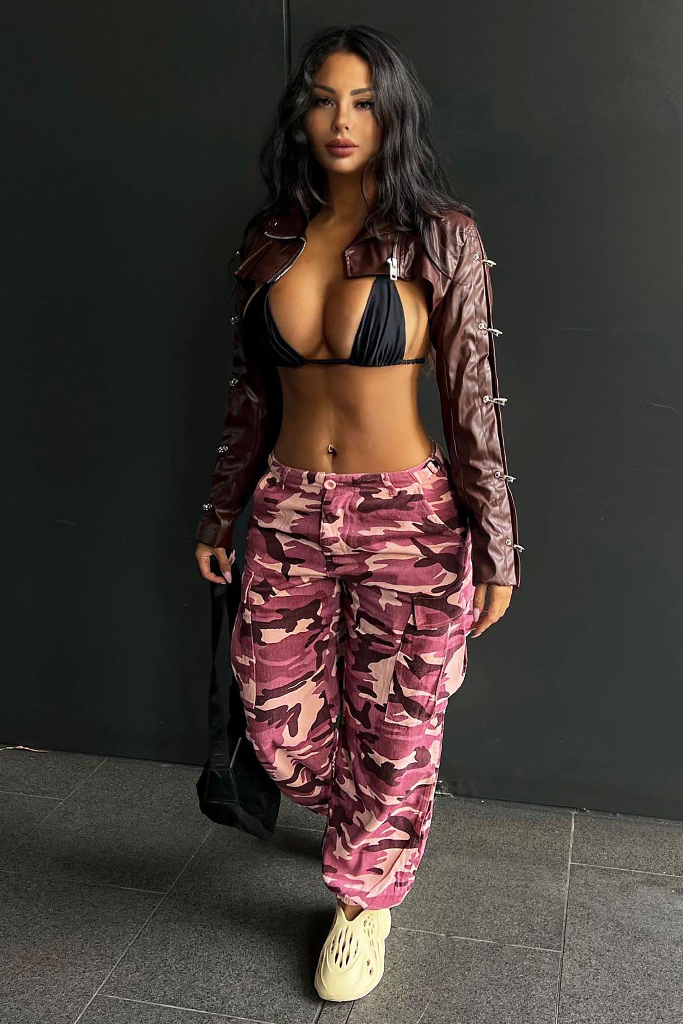 Repping 💕GirlGang💕 in my @NovaKids by @FashionNova 🔍Mini Girl Gang Teddy  Bear Short Sleeve Top - Pink 🔍 Mini Cadet Kim Cargo Pants -…