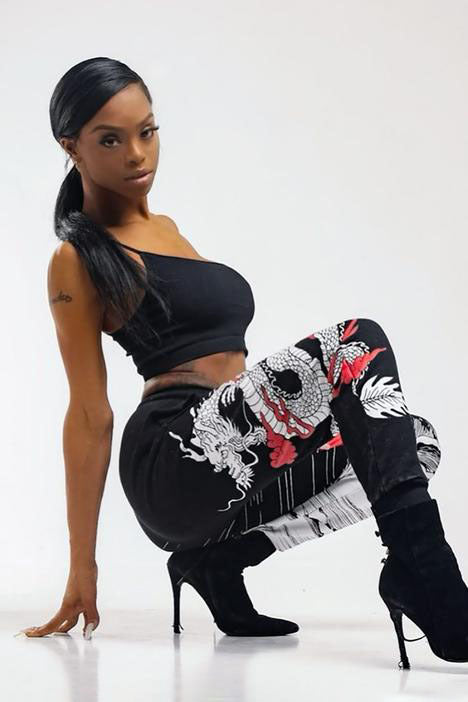 Fashion nova black sweatpants hot sale