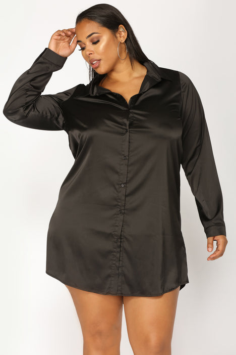 Camden satin 2025 shirt dress