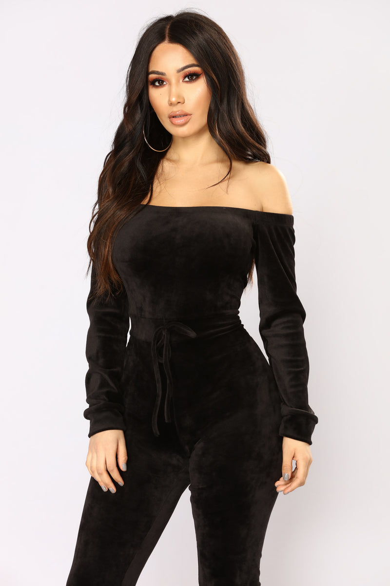 Need A Hug Velour Jumpsuit - Black | Fashion Nova, Jumpsuits | Fashion Nova