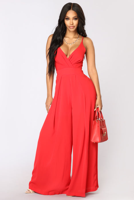 Fashion nova cheap red jumpsuit