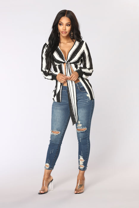 Rebekka High Low Top Black White Fashion Nova Shirts