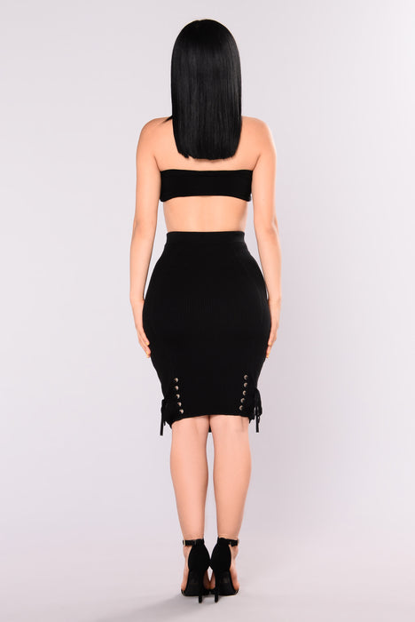 Linzy Lace Up Knit Skirt - Black | Fashion Nova, Skirts | Fashion Nova