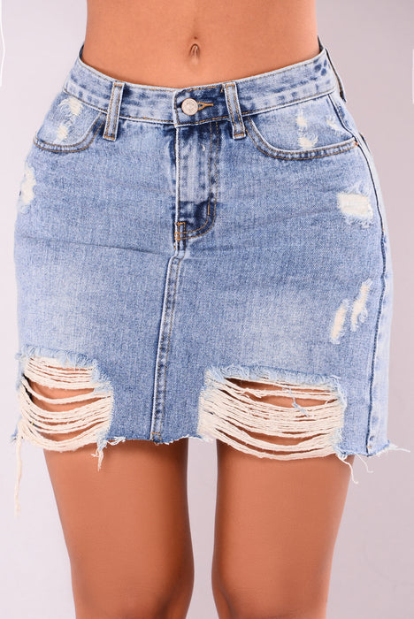 Jean skirt cheap fashion nova