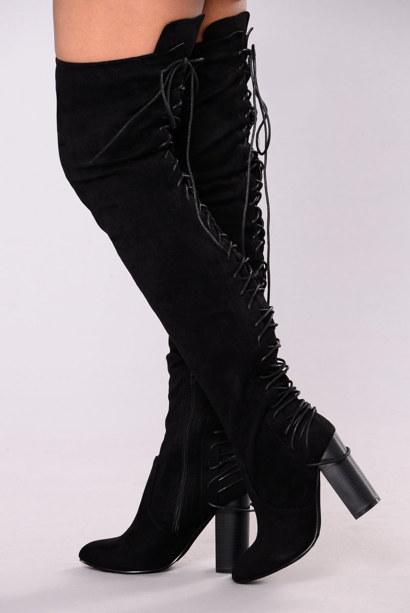 Chloe Corset Heel Boot - Black | Fashion Nova, Shoes | Fashion Nova
