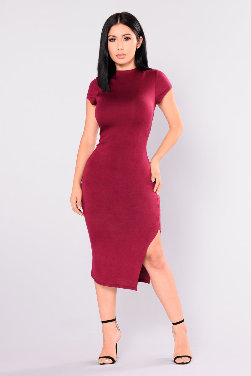 Dominique Midi Dress - Ruby | Fashion Nova, Dresses | Fashion Nova