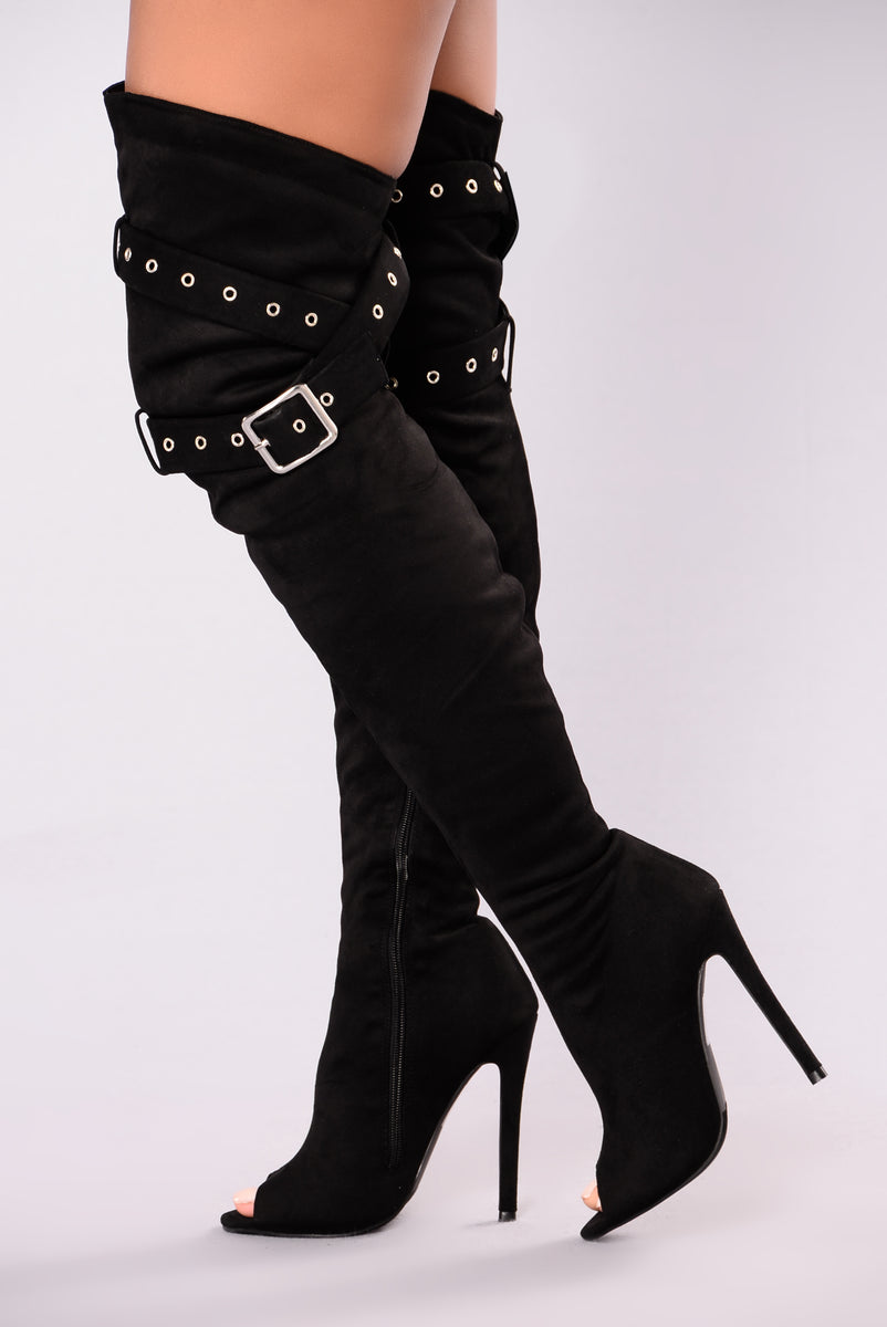Alexia Over The Knee Boot - Black | Fashion Nova, Shoes | Fashion Nova