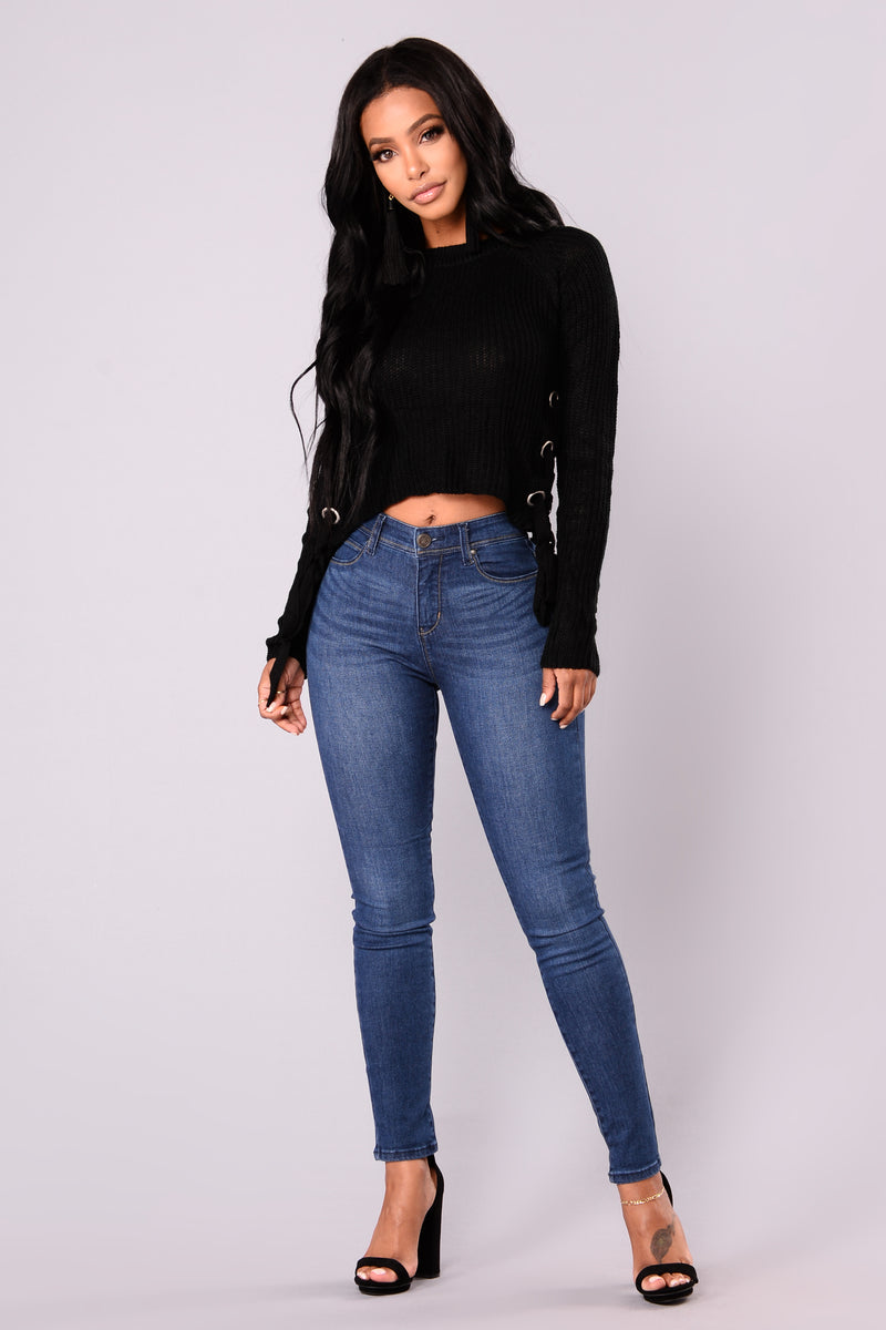 Miranda Lace Up Sweater - Black | Fashion Nova, Sweaters | Fashion Nova