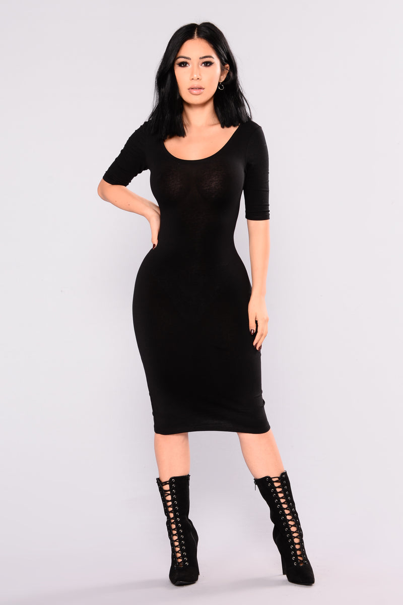 Nataly Midi Dress - Black | Fashion Nova, Dresses | Fashion Nova