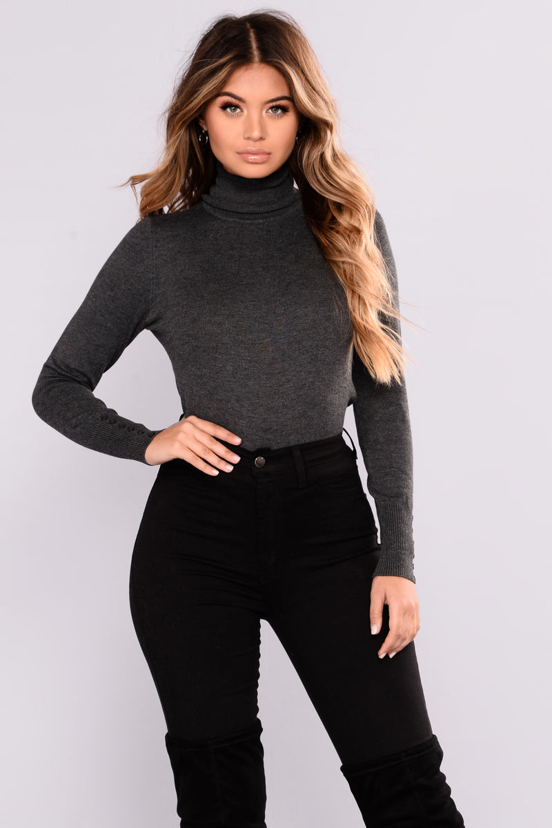 Elina Sweater Top - Charcoal Grey | Fashion Nova, Sweaters | Fashion Nova