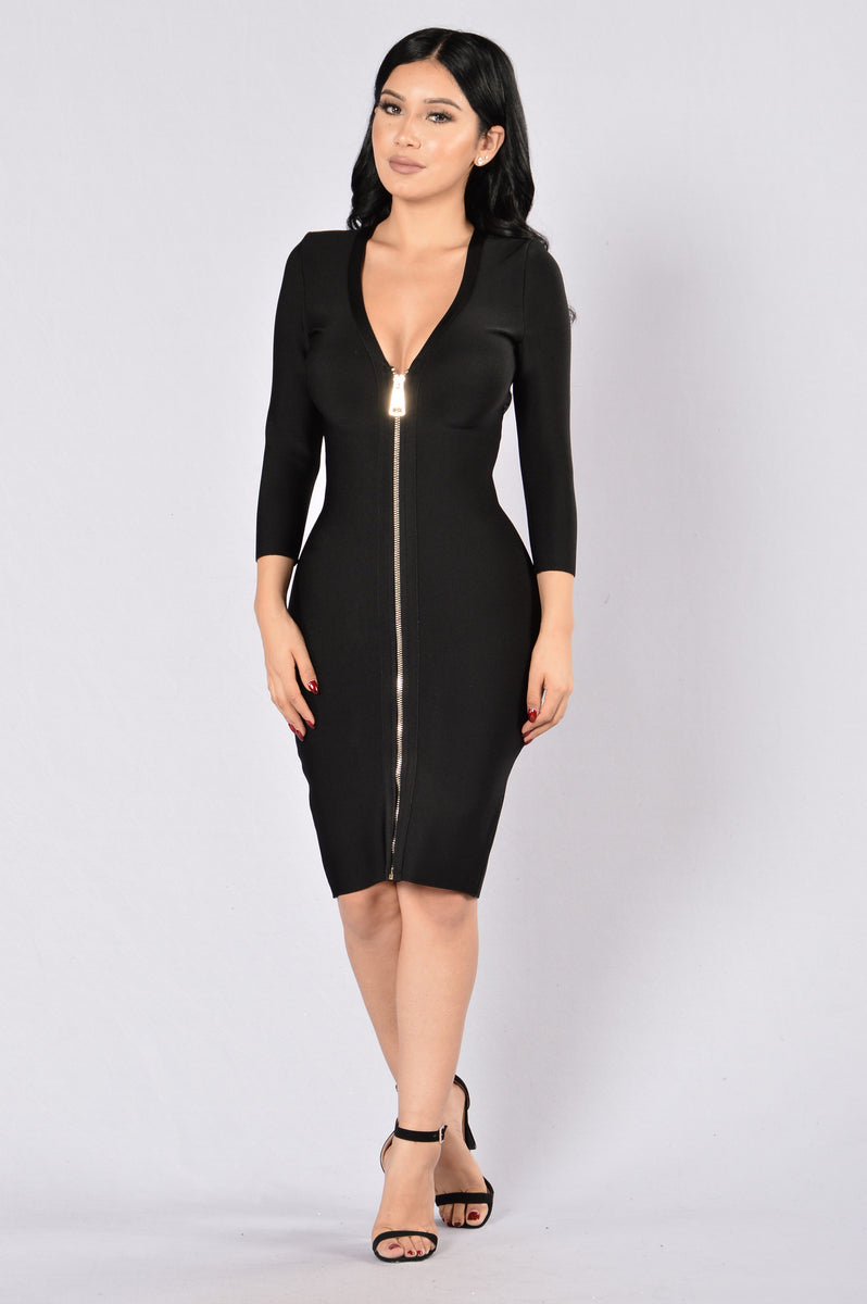 Unzip Me Bandage Dress - Black | Fashion Nova, Dresses | Fashion Nova