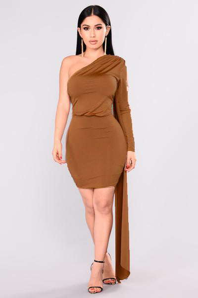 Fashion nova cheap tan dress