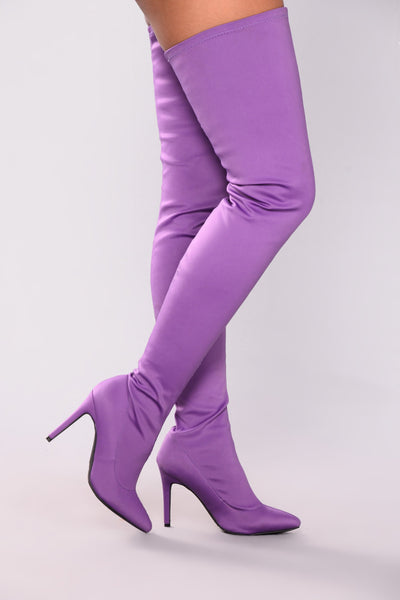 Light purple 2024 thigh high boots