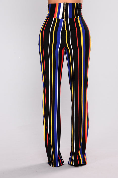 Striped pants fashion nova sale