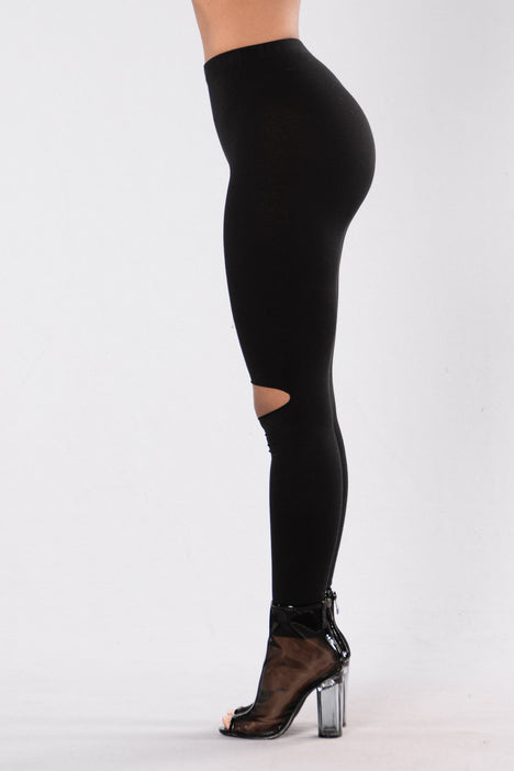 Whole Vibe Distressed Legging - Black | Fashion Nova, Leggings | Fashion  Nova