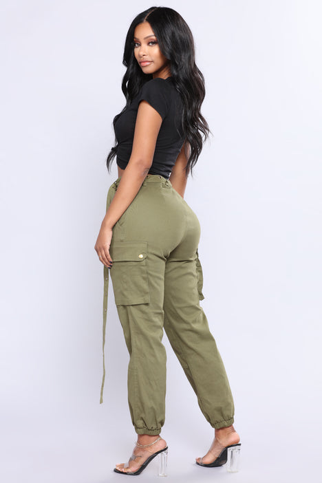 Amelia Oversized Cargo Pants - Olive, Fashion Nova, Pants