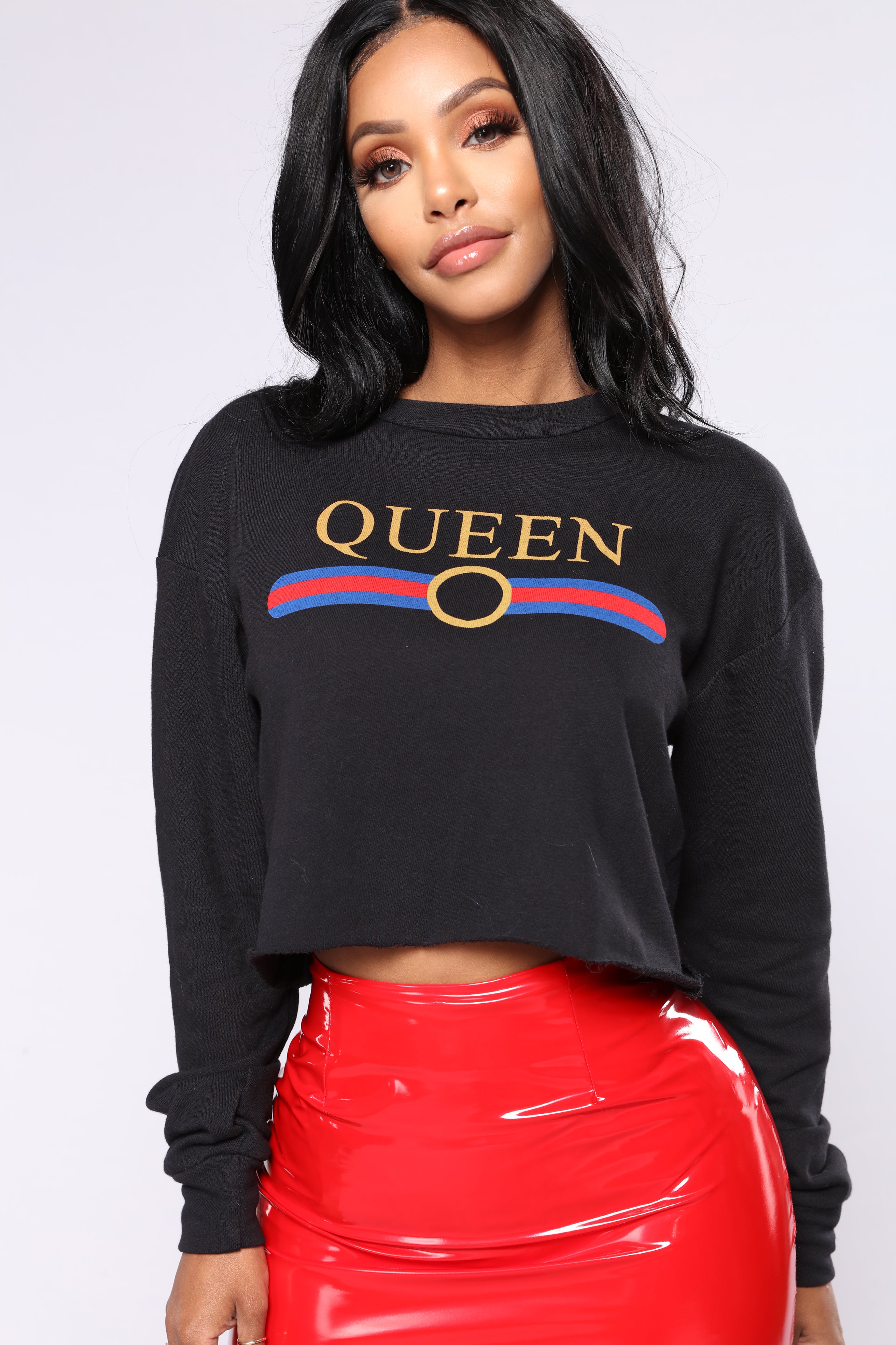 Yas Queen Sweatshirt - Black, Fashion Nova, Screens Tops and Bottoms