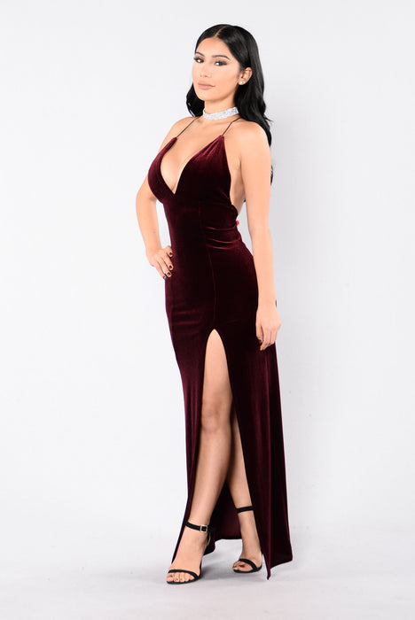 Burgundy fashion shop nova dress