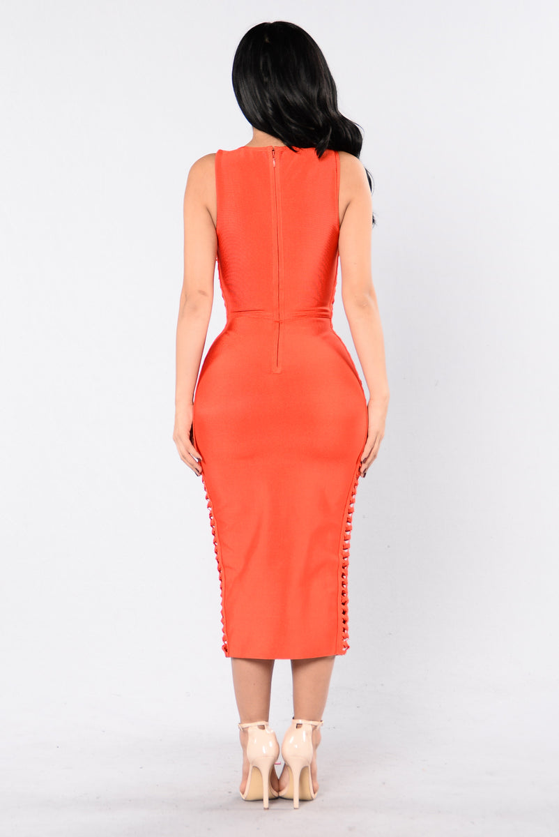 Hold Your Head High Bandage Dress - Dark Orange | Fashion Nova, Dresses ...