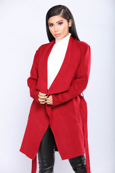 Fashion nova hot sale red coat